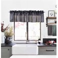 thumbnail image 1 of 1 piece S18 luxury straight sheer faux silk window curtain valance for kitchen bathroom décor with rod pocket charcoal color 55" wide X 18" long, 1 of 3