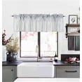 thumbnail image 1 of 1 piece S18 luxury straight sheer faux silk window curtain valance for kitchen bathroom décor with rod pocket silver color 55" wide X 18" long, 1 of 2