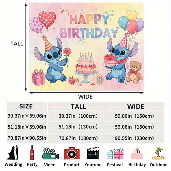 1 piece of Scrooge birthday party background fabric, party background fabric, wedding season and graduation season day decoration, polyester fiber decorative banner for birthday party wall