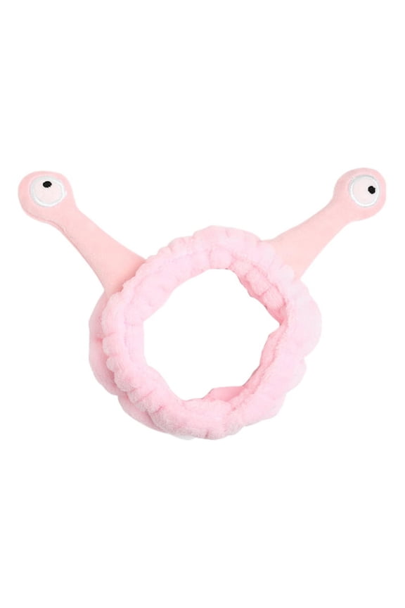 (1 piece) Snail funny headband, face wash, makeup, headband-pink