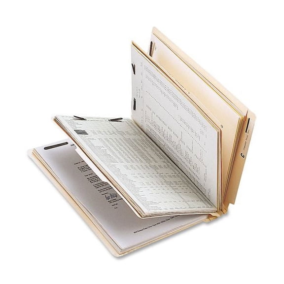 1 piece Sparco End-Tab Classification Folders, Letter Size, 2 Dividers, Manila, Box Of 10