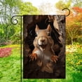 thumbnail image 1 of 1 piece, Spring Double-sided Garden Flag - 2D flat Cute Squirrel design, courtyard logo, perfect for courtyard, lawn and outdoor decoration, garden decoration, party decoration items, 12x18 inches, w, 1 of 9
