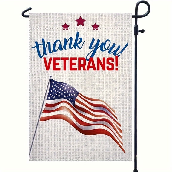 1 piece, Veteran's Day Garden Flag ( 12inch*18inch / 30cm * 45cm ), Vertical Double-Sided Outdoor Yard Flag, Used for Patriotic Flags, November Veteran's Day Decoration (No Flagpole)