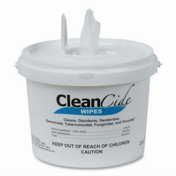 1 piece Wexford Labs CleanCide Disinfecting Wipes, 1-Ply, 8 x 5.5, Fresh Scent, White, 400/Tub, 4 Tubs/Carton