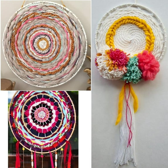 1 piece Wooden Round Knitting Loom DIY Craft Weaving -Knitted Machine for Handmade Wall Hanging Kids Children Toys