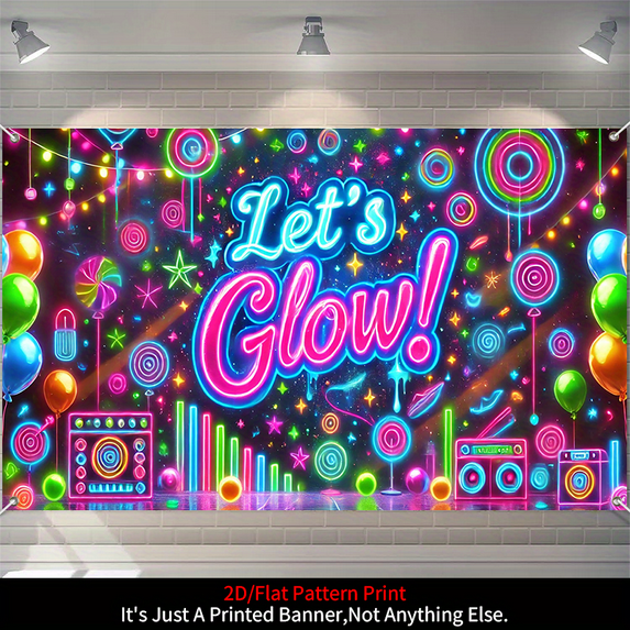 1 piece, birthday banner background decoration, 2D flat colorful pattern background wall hanging decorative banner, party supplies, indoor/outdoor party decoration, entrance passage, terrace, garden