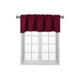 thumbnail image 1 of 1 piece burgundy valance TVLO-18 blackout thermal tier window treatment rod pocket kitchen bathroom size 54" wide X 18" length for short window room darkening, 1 of 3