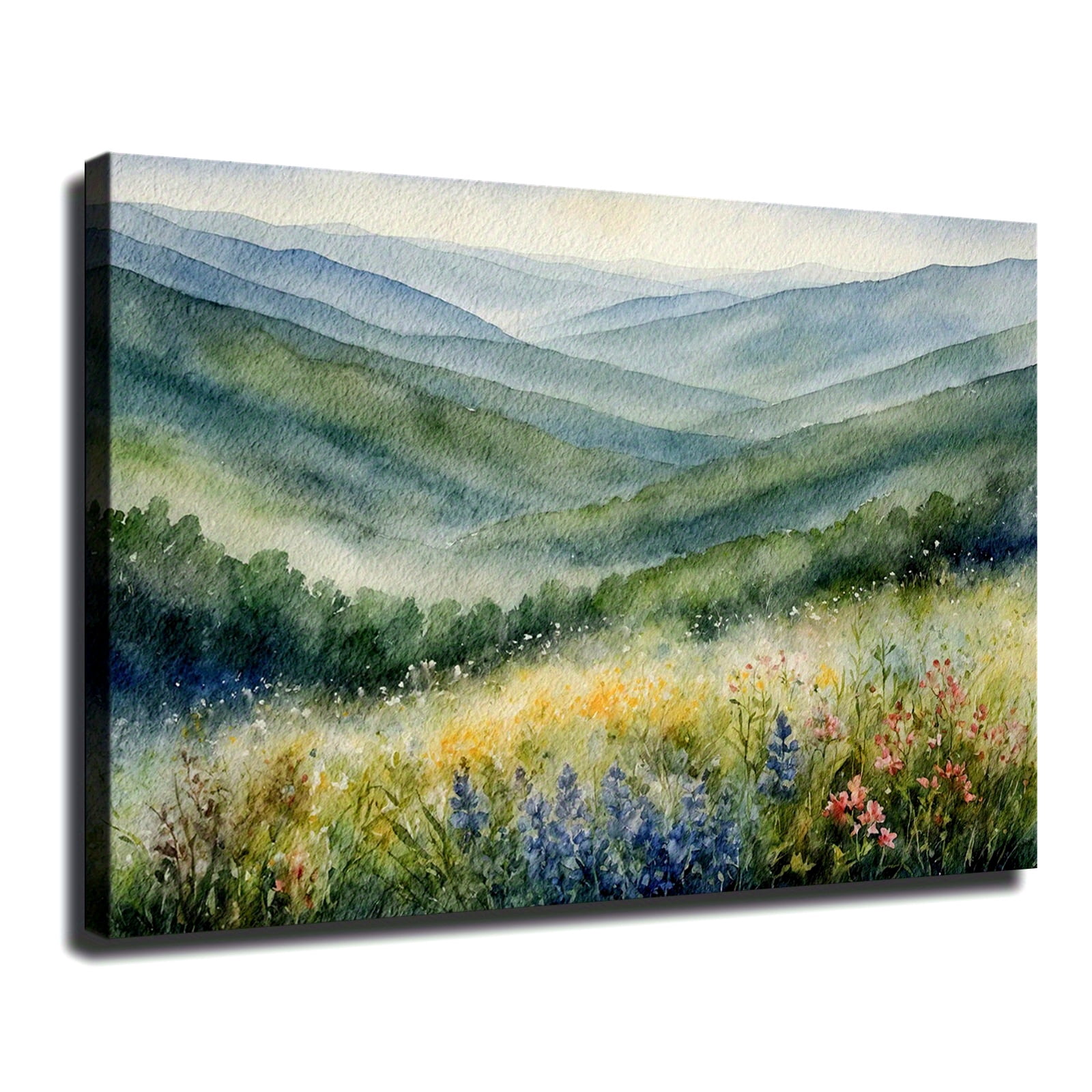 Blue Ridge Canvas 1 piece canvas painting with wood frame, ready to hang, Blue Ridge ...