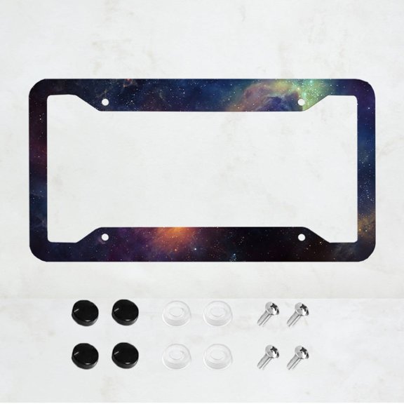 1 piece, color license plate frame, color Starry license plate frame, Meteor license plate frame, front and rear license plate cover, 4-hole general license plate, car decoration, size 12x6 inch