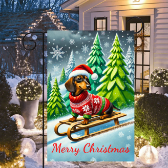 KEEPAEON Winter Cardinal Bird and French Bulldog Garden Flag 12x18