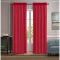 thumbnail image 1 of 1 piece faux silk solid curtain drapes semi sheer see thru panels with rod pocket for any bedroom living room or patio door MR2 Red Color 55" Wide X 84"Long, 1 of 3