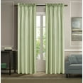 thumbnail image 1 of 1 piece faux silk solid curtain drapes semi sheer see thru panels with rod pocket for any bedroom living room or patio door MR2 Sage Green Color 55" Wide X 84"Long, 1 of 2