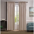 thumbnail image 1 of 1 piece faux silk solid curtain drapes semi sheer see thru panels with rod pocket for any bedroom living room or patio door MR2 Taupe Color 55" Wide X 84"Long, 1 of 3