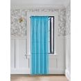 thumbnail image 1 of Gorgeous Home Linen 1 PC Solid Semi Sheer Faux Silk Rod Pocket Curtain Window Panel for any Room 55" Wide X 84"Long Turquoise Blue Color, 1 of 5