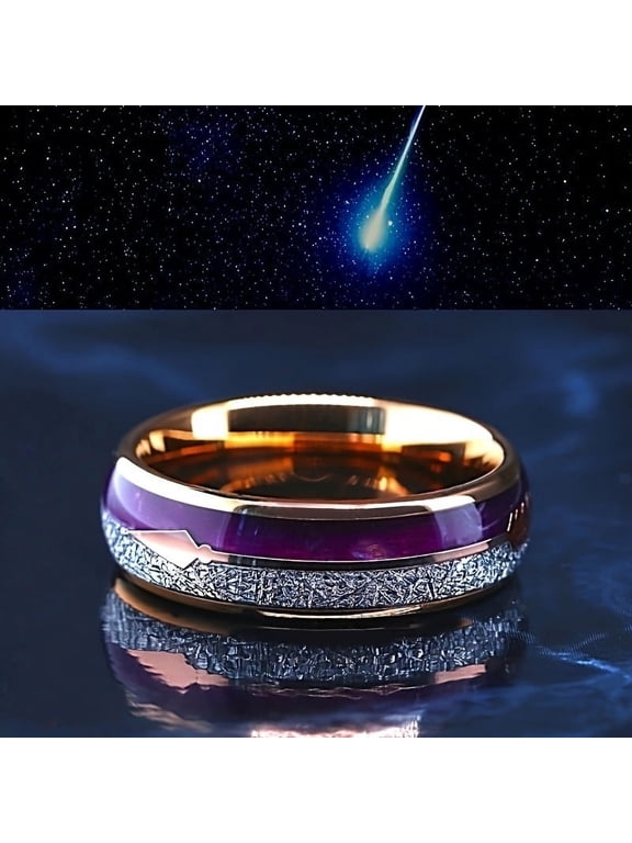 1 piece for men's tungsten steel ring, stylish purple arrow design - bohemian style, non-coated precious metal, ideal gift for him,10