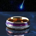 thumbnail image 1 of 1 piece for men's tungsten steel ring, stylish purple arrow design - bohemian style, non-coated precious metal, ideal gift for him,8, 1 of 12