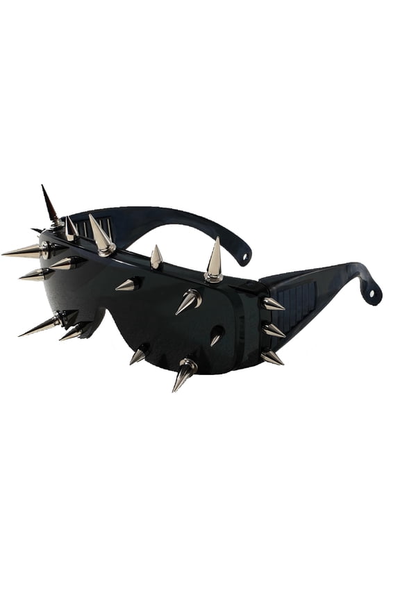 1pc Gothic cyberpunk heavy metal fashion glasses with 21 rivets, ideal for music festivals, parades, rap rock and dance shows