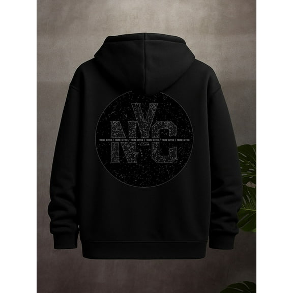 1 piece hoodies graphic hoodies men's sweater hoodie black Regular Fit, All-Season Casual Wear, Ideal Gift Casual Solid Basic Hooded Sweatshirt Streetwear For Winter Fall, As Gifts spring autumn hall