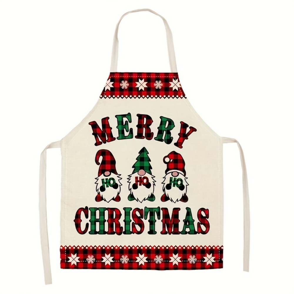 1 piece, linen apron, Merry Christmas apron, novel and creative printed
