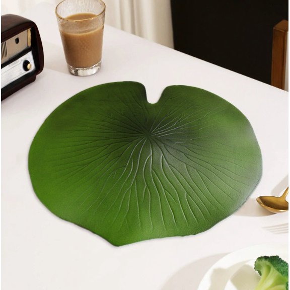 1 piece (mat only) Simulated plant hollow turtle leaf placemat outdoor dining insulation mat non-slip dining table mat sub-mat