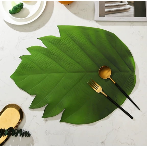 1 piece (mat only) Simulated plant hollow turtle leaf placemat outdoor dining insulation mat non-slip dining table mat sub-mat
