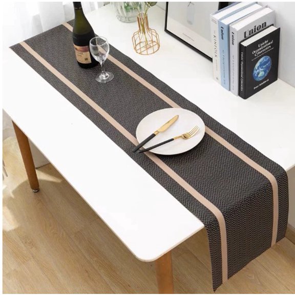 1 piece (mat only) table runner oil-proof PVC hotel restaurant non-slip Nordic light luxury waterproof