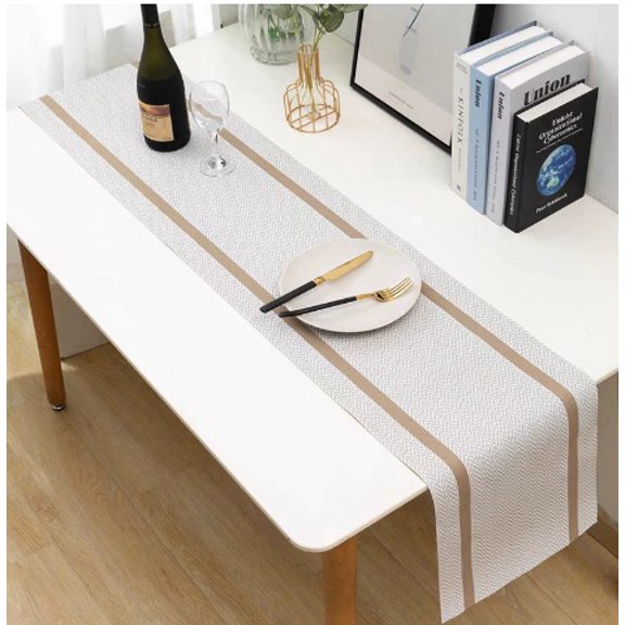 1 piece (mat only) table runner oil-proof PVC hotel restaurant non-slip Nordic light luxury waterproof