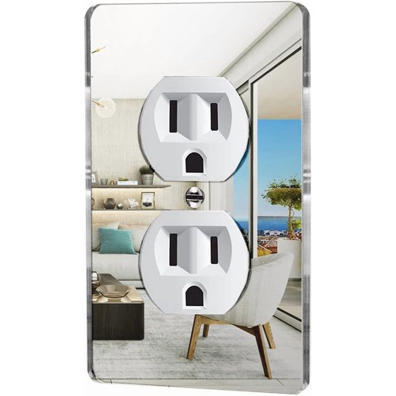 1-piece mirror socket cover durable switch panel acrylic mirror wall panel decorative wall socket cover wall socket panel suitable for electrical sockets