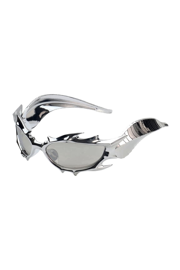 DELON Flame Sci-Fi Cyberpunk Dragon Horn Decorative Glasses for Adults - Chinese Dragon Mascot Designer Sunglasses