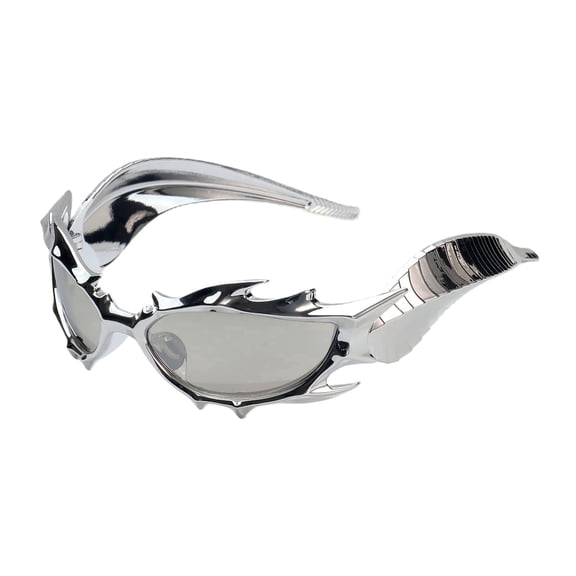 DELON Flame Sci-Fi Cyberpunk Dragon Horn Decorative Glasses for Adults - Chinese Dragon Mascot Designer Sunglasses