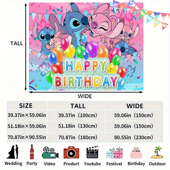 1 piece of Sticker Family Birthday Party Background Cloth, Birthday Theme Decorative Cloth, Polyester Wall Banner for Halloween and Christmas