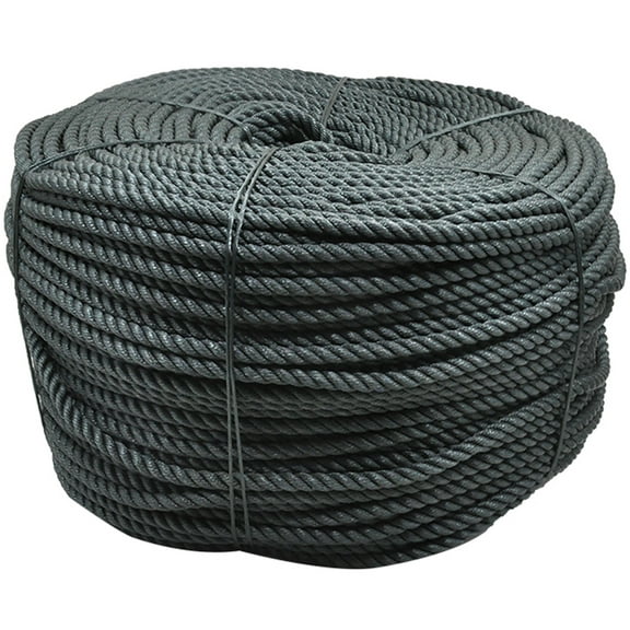 1 piece of dark green nylon plastic braided rope M4x100m