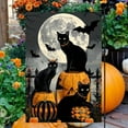 thumbnail image 1 of 18 x 12 Polyester Halloween Black Cats and Pumpkin Horror Face Garden Flag, Double-Sided Printing, 1 of 5