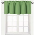 thumbnail image 1 of 1 piece sage green valance TVLO-18 blackout thermal tier window treatment rod pocket kitchen bathroom size 54" wide X 18" length for short window room darkening, 1 of 5