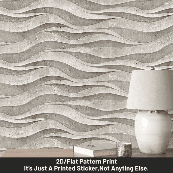 1 piece, self-adhesive and removable wallpaper wall sticker, 2D flat art style wavy pattern PVC wallpaper, can be spliced, home background wall decoration wallpaper, suitable for kitchen, living room