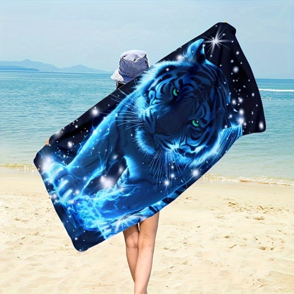 1 piece of tiger sand towel - tiger universe case, it absorbs water and can be used in swimming pools, travel, bathing - unisex swimming towels, swimming pool matching, fast dry fabric