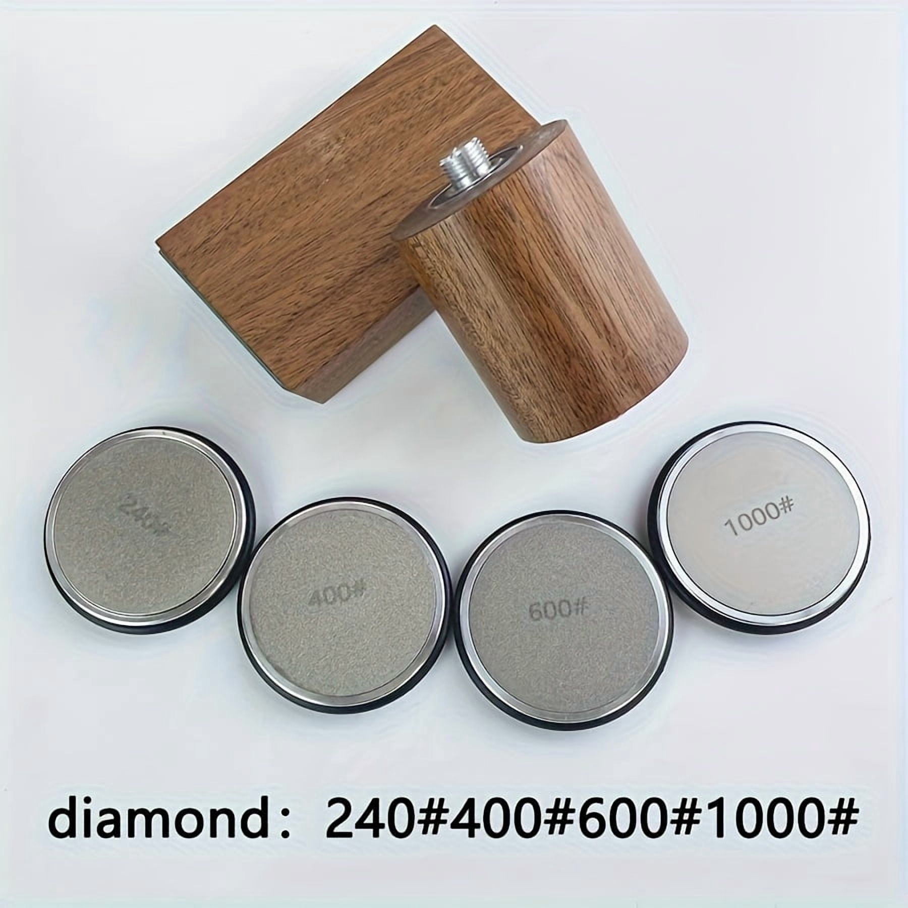 1 piece wooden hob sharpener with magnetic angle holder, 15 and 20 degrees, industrial diamond for steel, hand sharpener tool, no electricity required, kitchen sharpener tool | Stylish wood design