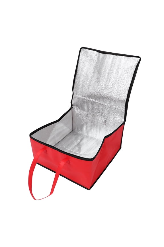 1 Pc Insulated Pizza Warmer Bag Thermal Bag Portable Bento Grocery Shopping Storage Bag Red