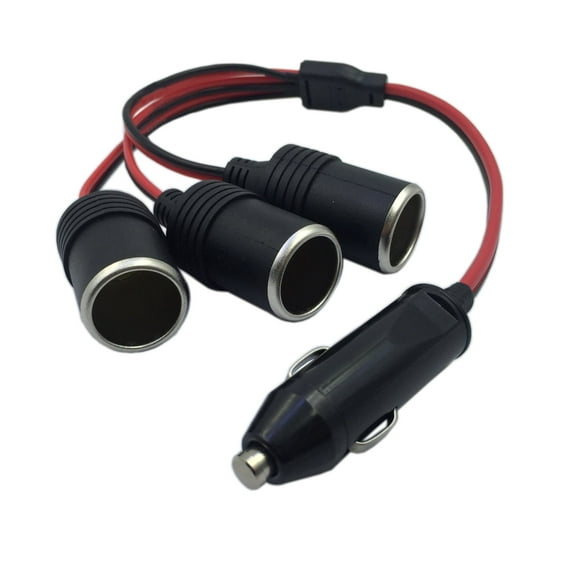 1 point 3 Car Cigarette Lighter 12v 24v Power Charger Adapter 3 Way Socket Splitter Female Socket Plug Extension Cord Cable