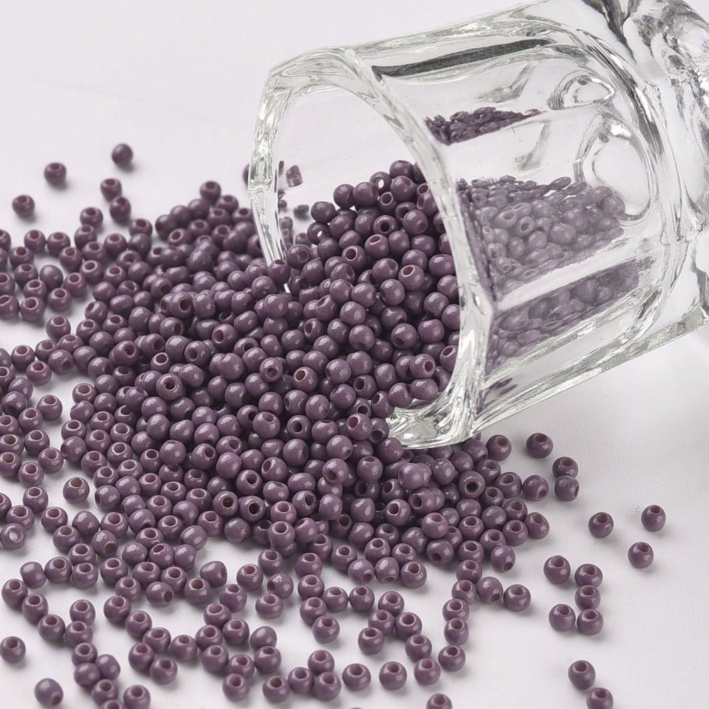 1 pound 11/0 Grade A Round Glass Seed Beads Baking Paint Old Rose 2.3x1.5mm Hole: 1mm 48500pcs/pound