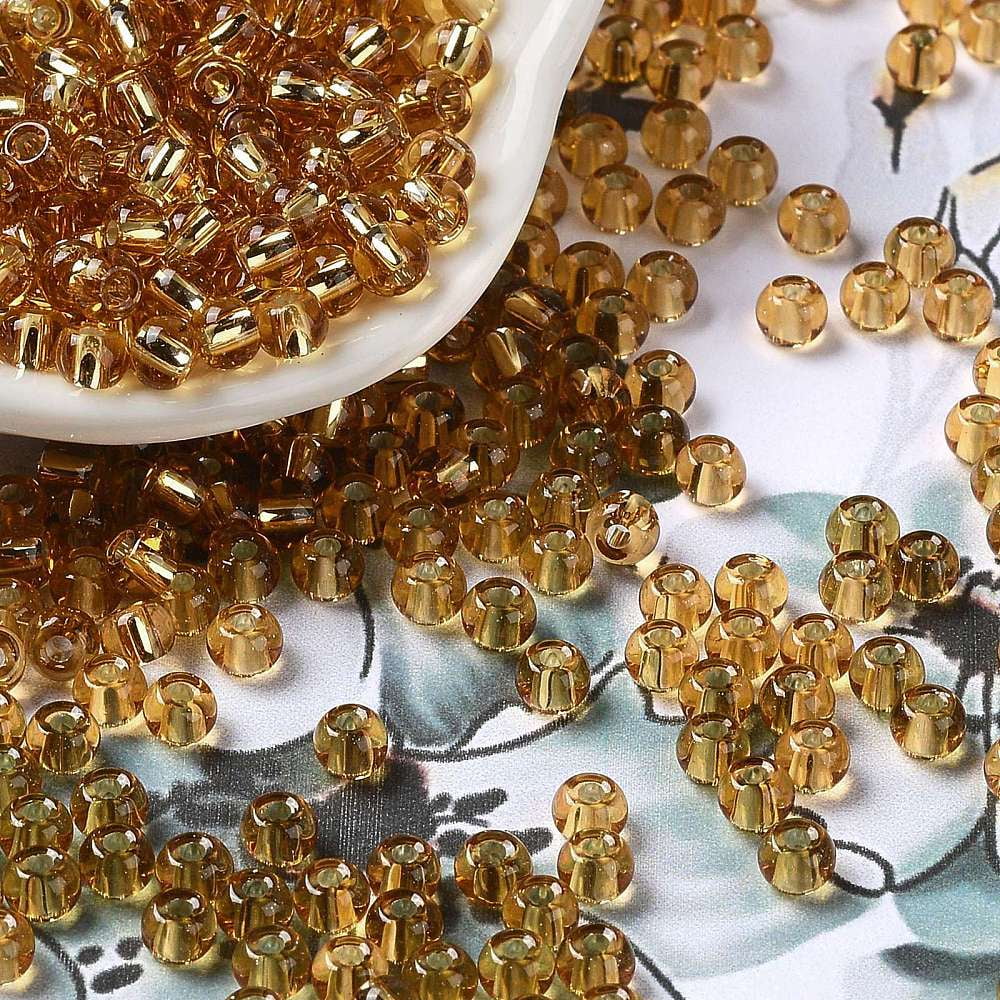 1 pound Glass Seed Beads Silver Lined Round Hole Round Peru 4x3mm Hole: 1.2mm 6429pcs/pound Glass