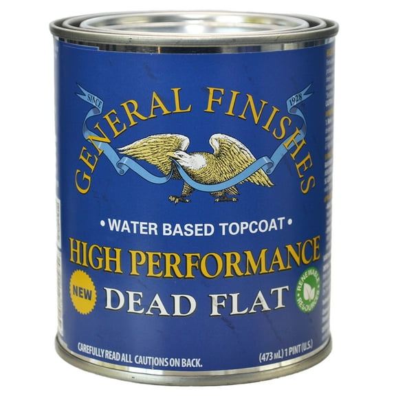 1 pt General Finishes B745-LP Clear High Performance Water-Based Topcoat, Dead Flat