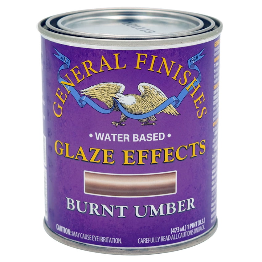 1 pt General Finishes PTBU Burnt Umber Glaze Effects Water-Based Translucent Color