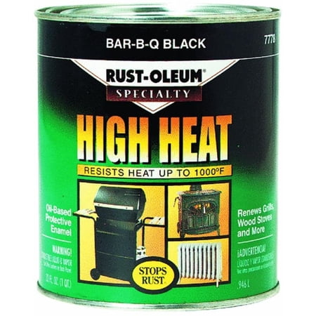 2-pack Rust-Oleum Bar-B-Que High Heat Paint Satin - Black, Liquid - 2 Pack, 1 Qt Each — Interior & Exterior Use, Professional Finish