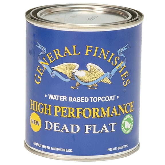 1 qt General Finishes B745-LQ Clear High Performance Water-Based Topcoat, Dead Flat