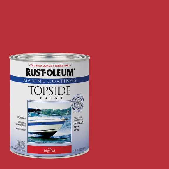 4-pack Rust-Oleum Topside Coatings Paint Gloss - Marine Red - 4 Pack, 1 Qt — Interior & Exterior Use, Professional Finish