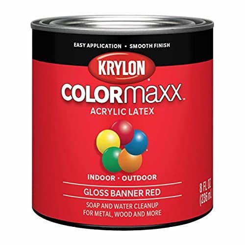 1 qt Krylon K05616007 Banner Red COLORmaxx Paint & Primer, Gloss
