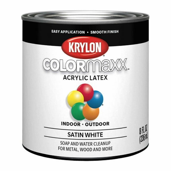 Krylon COLORmaxx Paint & Primer Satin - White - 1 Qt