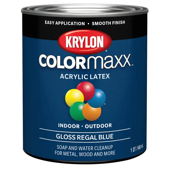 1 qt Krylon K05646007 Regal Blue COLORmaxx Paint & Primer, Gloss