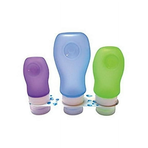 1 qt. Liquids Pouch Bottles Set with Non Leak Colored - Set of 3